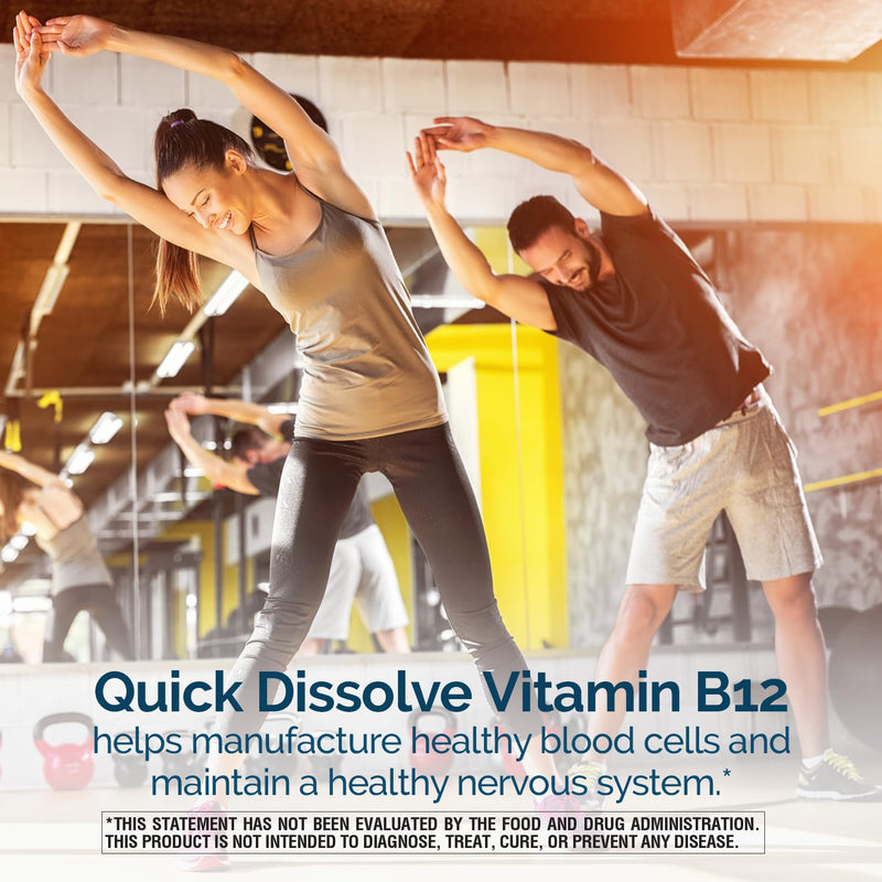 Nature's Wonder Vitamin B12 5000 mcg Quick Dissolve Tablets, High Potency B12 Supplement for Energy Metabolism, Nervous System & Red Blood Cell Support, 120 Tablets, 120 Day Supply