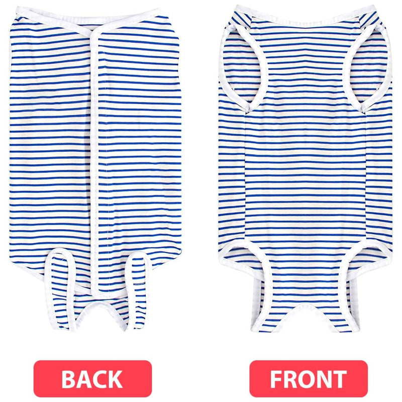 LEEQ Cat Professional Recovery Suit - Surgical Recovery Shirt for Abdominal Wounds Bandages Cone Alternative for Cats After Surgery Medical Suit Soft Pet Clothes Indoor, Blue/L - BeesActive Australia