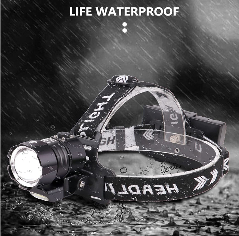 Headlamp USB Rechargeable Super Bright High Lumens,XHP90 LED Headlamps with Power Bank Function Head Torch,Waterproof Zoomable 4 Modes Powerful Headlight for Hunting,Fishing,Camping