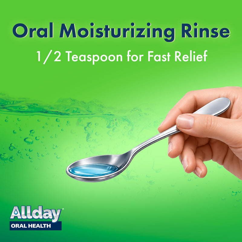 Allday Oral Moisturizing Rinse - Maximum Strength Xylitol, Fast Acting, Non-Acidic