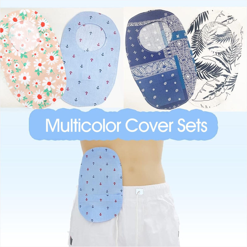 Colostomy Bag Covers - Ostomy Support Garment Pouch Set with 3" Round Opening for Ileostomy Stoma Care, Soft & Breathable Fabric, 4 Pc
