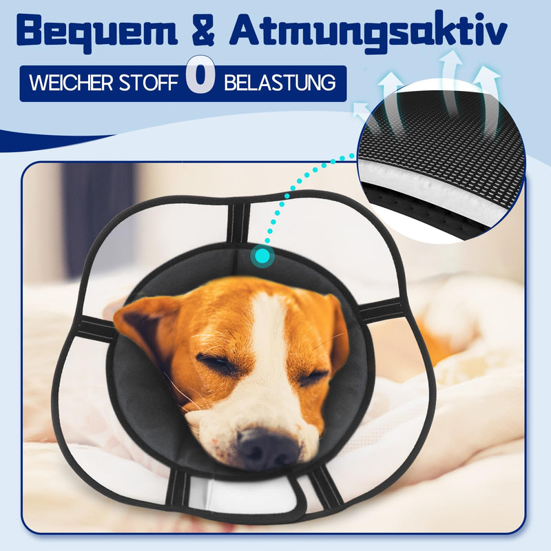 Supet Dog Cone Collar, Adjustable Pet Recovery Collar, Dog Surgical Cone, Protective Dog Cone Collar for Large Small Dogs After Surgery XXXL (Neck Circumference: 45.5-56cm) Black - BeesActive Australia