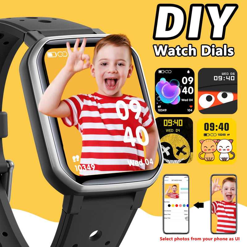 JOYELE Smart Watch for Kids Teens, Fitness Tracker Boy Girls Watch with 19 Sport Modes, Pedometer, Sleep Monitor, Kids Watch Birthday Gifts Toy Gift for Girls Boys 6-16 (Black) Black