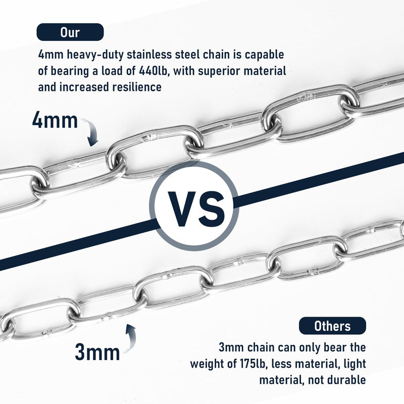 Gate Chain Link for Outdoor Fence Yard with Carabiner Stainless Steel Gate Latches Lock for Horse Goat Dog Stall Supplies Wooden Fence Barn 20inch-1PCS - BeesActive Australia