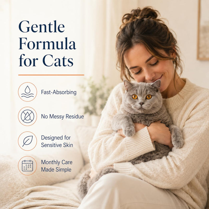 Cat Flea & Tick, Waterproof Topical Preventative for Cats Over 1.5 lbs and 8 Weeks or Older, 6 Doses Supply