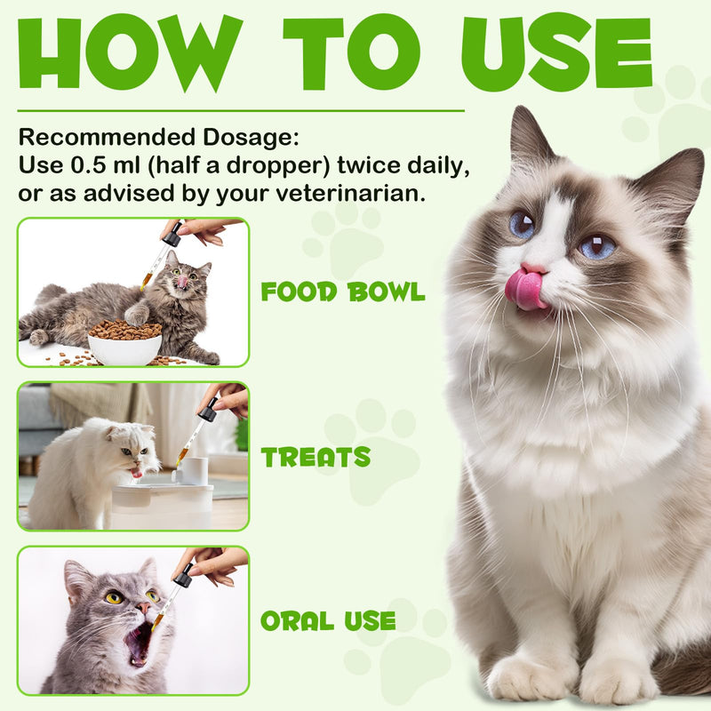 Cat Probiotic, Probiotics for Cats, 3 in 1 Cat Probiotic Drops with Prebiotic and Enzymes, Cats Probiotics Supplement Help Digestive Support Gut Health