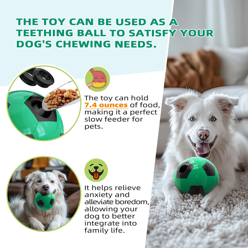 Rensh Interactive Dog Toys Soccer Ball, Indestructible Dog Balls Perfect for Large Medium Dogs, Dog Puzzles for Smart Dogs & Treat Dispensing Dog Toys to Keep Them Busy, Dog Slow Feeder Treat Ball - BeesActive Australia