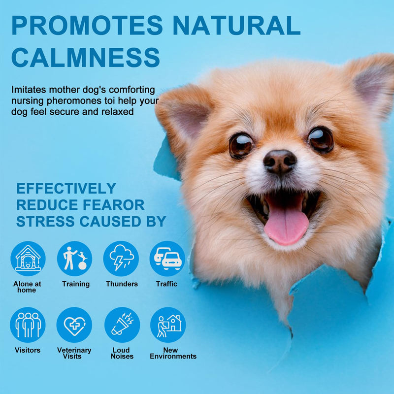 SLE Dog Calming Pheromone Diffuser, Pet Calming Diffuser for Dog Anxiety Relief 3 Refills,Relieve Separation Anxiety, Stress Barking and Chewing Calm Relaxing