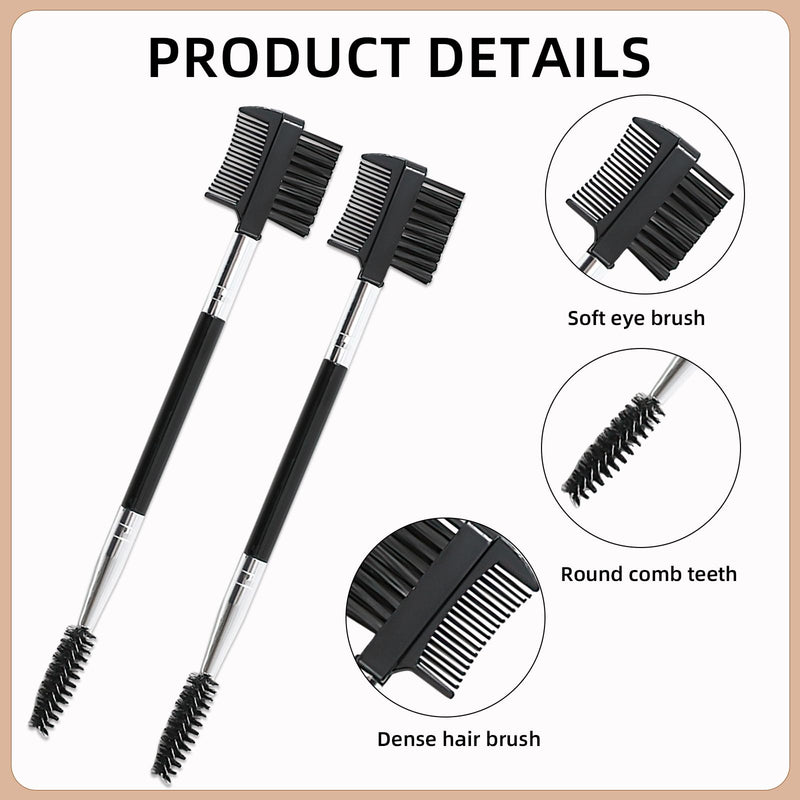 Pack of 2 tear stain removal comb, dog tear stain remover comb, double-sided dog eye comb brush, grooming pets, double-sided comb for mucus and removing crusts. (Black) - BeesActive Australia