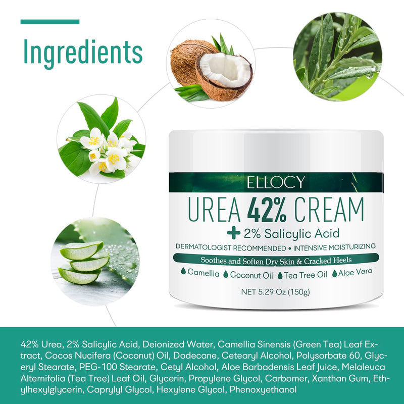 Urea cream 40 perent for feet: Maximum Strength Urea lotion -For Callus and Cracked Heels Treatment-Rough Thick Skin for foot- Crema 5.29 oz.(150g) 5.29 Ounce (Pack of 1)