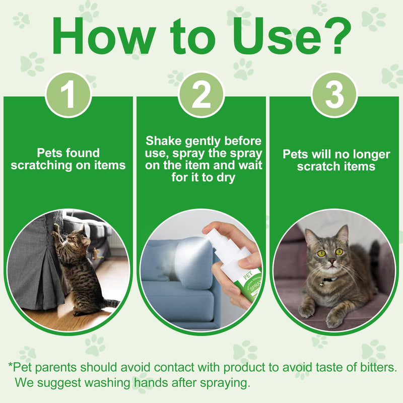 Cat Deterrent Spray. Cat Repellent Indoor for Cat and Kitten. No Scratch Spray for Cats. Effective Cat Scratch Deterrent Training Aid for Furniture, Curtains, Sofas, Plants, Indoor & Outdoor. 120ML green - BeesActive Australia