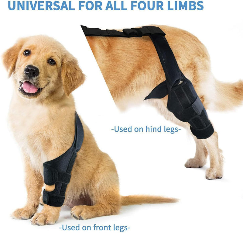 Dog Knee Brace for Torn Acl and Ccl Injuries, Adjustable Dog Acl Brace Hind Leg Support with Metal Stabilizers, Knee Brace for Dogs Back Leg Helps with Joint Pain, Surgery Recovery (M) M