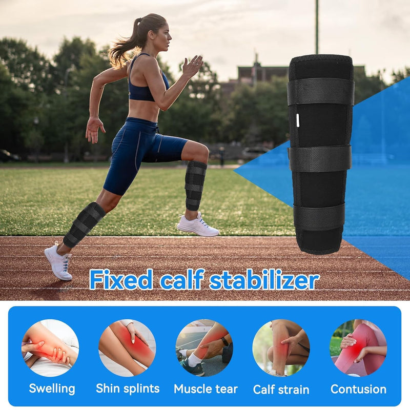 Calf Fixed Stabilizer, Comfortable Calf Support Strap Splint Tibia and Fibula Protector Shank Fracture Fixation Strap for Men and Women(M) M