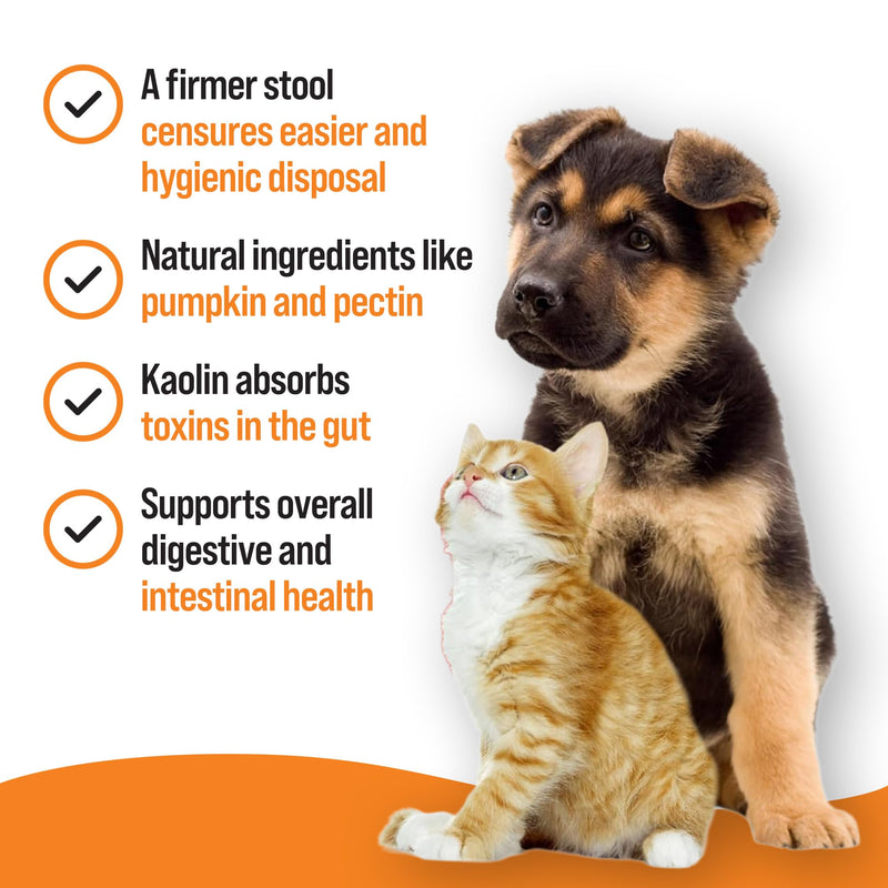 VETIQ Stool Firm Tablets For Cats & Dogs, Contains Kaolin, Pectin & Pumpkin to Help Improve Stool Firmness & Aids Intestinal Health, 45 Tablets (Pack of 2) 45 Count (Pack of 2) MCH0245 Vetiq Stool Firm