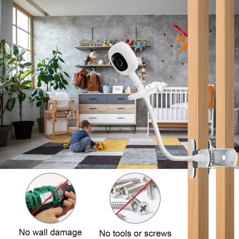 Baby Monitor Mount Compatible with Nanit Pro Smart Baby Monitor & Flex Stand,15.7 inches Flexible Long Gooseneck Arm Also for Cameras with 1/4 Screw Mount Baby Camera Holder Stand - BeesActive Australia