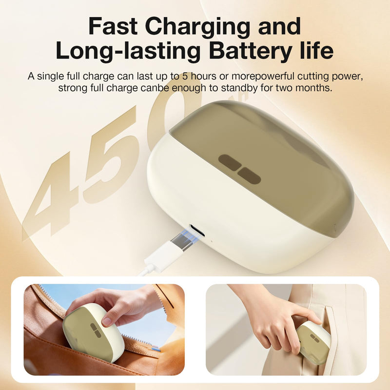 Electric Nail Clipper Set for Seniors/Adults/Children 2026 New Dual-Function Trimming and Filing System Professional Electric Nail Trimmer for Thick Nails Toe Nail Clippers Cream Color - BeesActive Australia