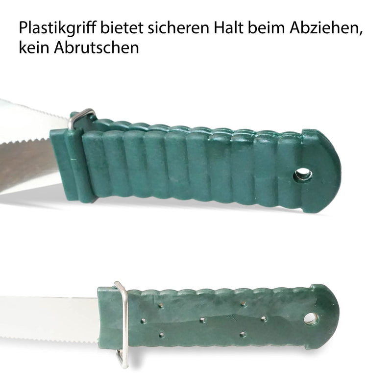 Welding knife for horses - 2-fold function, ideal metal curry comb for removing sweat, water & spikes for cleaning dirt and loose hair for grooming (sweating knife, dark green handle) Welding knife, dark green handle - BeesActive Australia