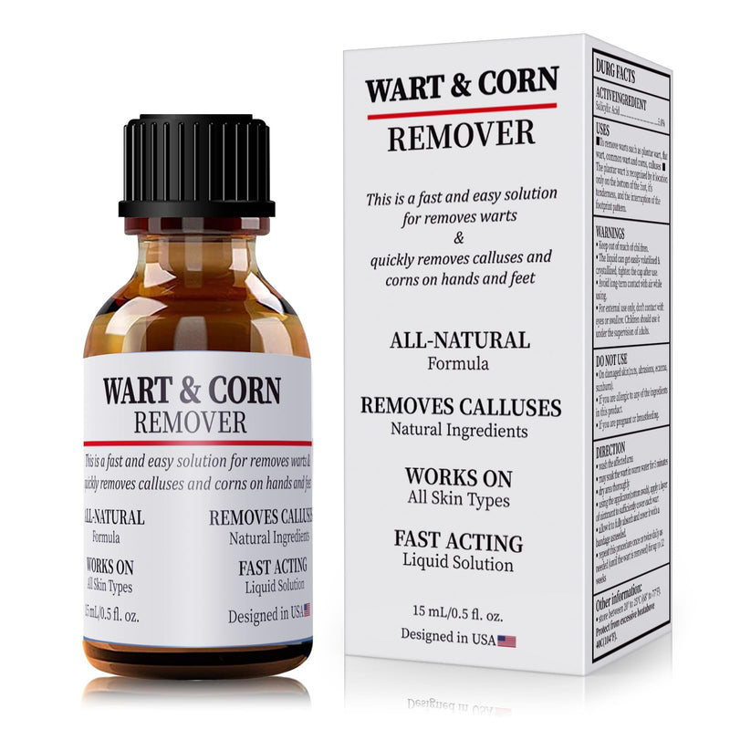 Wart & Corn Remover Liquid, Smoothes Skin Gentle Fast Acting Gel Wart Removal for Plantar Wart Flat Warts and Corns White - BeesActive Australia