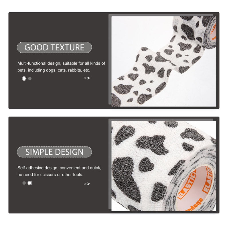 POPETPOP Self Adhesive Wrap Pet Wrap Non-Woven Tape for Dog Legs Paws Wounds Cohesive Gauze for Horse Cat Bird Animal Paw Print Desgin - BeesActive Australia
