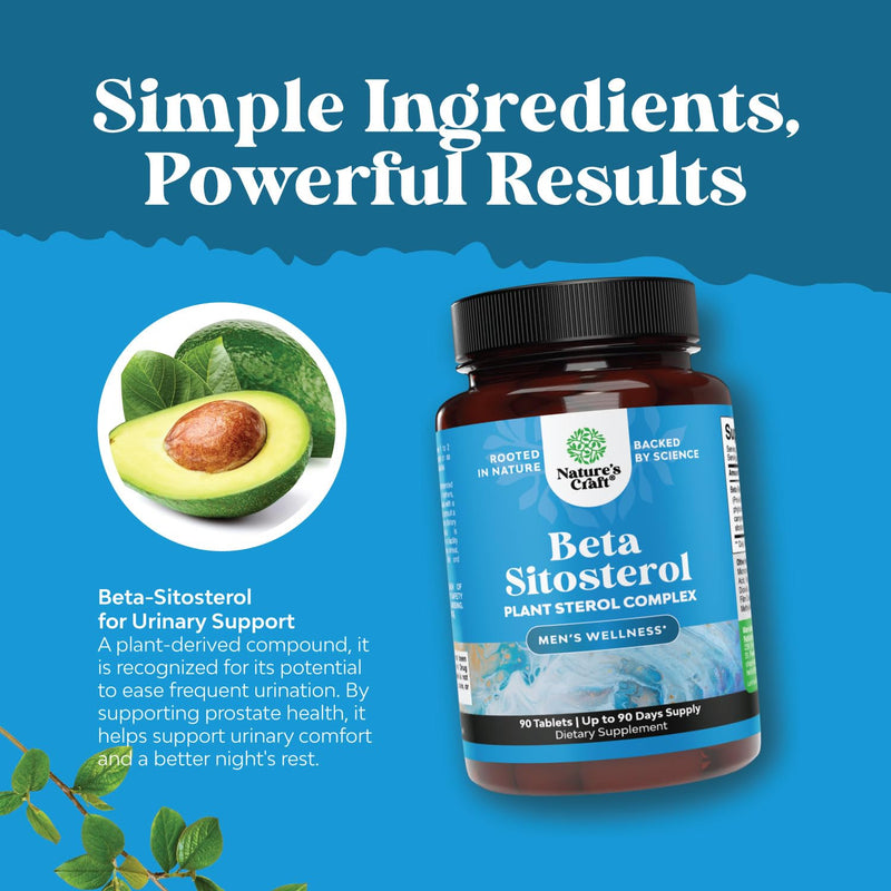 Beta Sitosterol for Men - Plant Sterols and Stanols - Prostate Health -90ct | Beta-sitosterol plant sterols & stanols formula for prostate health supplements for men 90 Count (Pack of 1)