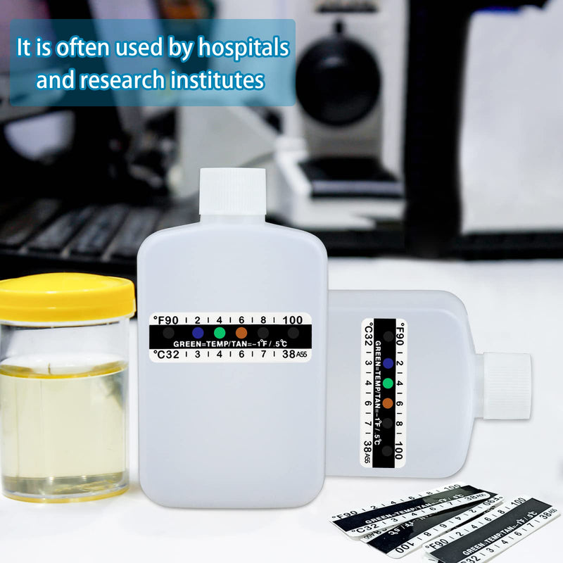 KEVTVEK 14 Pcs Urine Test Complete Kit Includes 2 Translucent Portable Travel Empty Bottles, 10 Adhesive Temperature Test Strips, Neoprene Bag and Hi-Stretch Hidden Leg Straps - BeesActive Australia