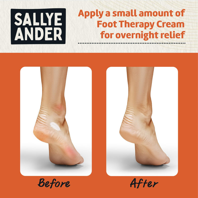 SALLYEANDER Heavy Duty Foot Therapy Cream - 2oz - Essential Oil Infused Healing Formula - Bold Tea Tree Oil, Mint, & Herbal Scent - Moisturize Dry Cracked Feet - BeesActive Australia
