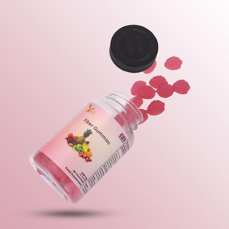 Ved Fiber Gummy Strawberry Flavour Fiber Gummies for Adults - Fiber Supplement for Women & Men- Digestive Health Vitamin Gummies