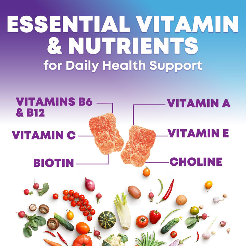 Multivitamin Gummies for Adults - Complete Adult Multivitamins Gummy with Essential Vitamins A, C, D, E, & High Potency B12 for Women & Men, Daily Immune Support Multivitamins Supplement - 120 Gummies 120 Count (Pack of 1)