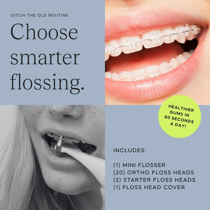 Slate Flosser Mini Orthodontic Braces Bundle, 3-in-1 Reusable Flosser Kit