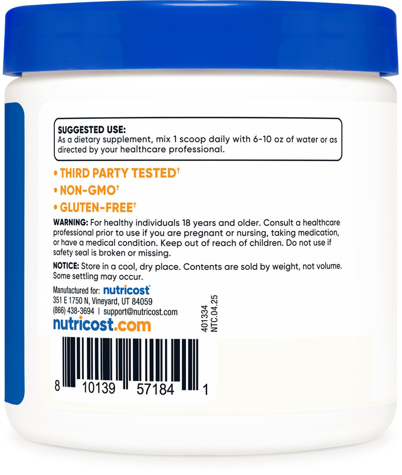 Nutricost Ascorbic Acid Powder (Vitamin C) 0.5 LBS (8.1 Ounce) 8.1 Ounce (Pack of 1)