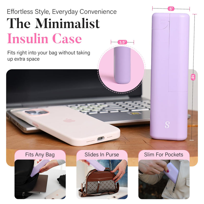 STRAWBERRY & CO DailyEase Insulin Travel Case with Built-in Sharps Dispenser ‚Äì TSA-Approved Diabetic Supply Organizer for Ozempic, Insulin Pens, and Needle Storage - Purple - BeesActive Australia