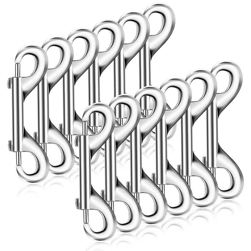 12 Pieces Double Ended Bolt Snaps Hook, 3.5 Inch Zinc Alloy Trigger Clips Key Holder for Linking Key Chain Dogs Leash Collar Leash Key Chain Horse Tack Pet Sling Feed Buckets