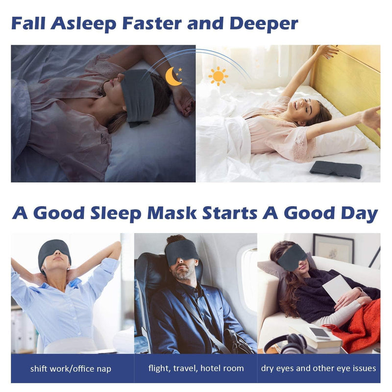 Mavogel Sleep Mask, Modal Material Eye Mask for Sleeping, Ultra Soft Skin Friendly Full Eye Covers for Women Men, Light Blocking Sleeping Mask for Travel Yoga Nap, Fully Adjustable Strap, Dark Grey 1 Count (Pack of 1)