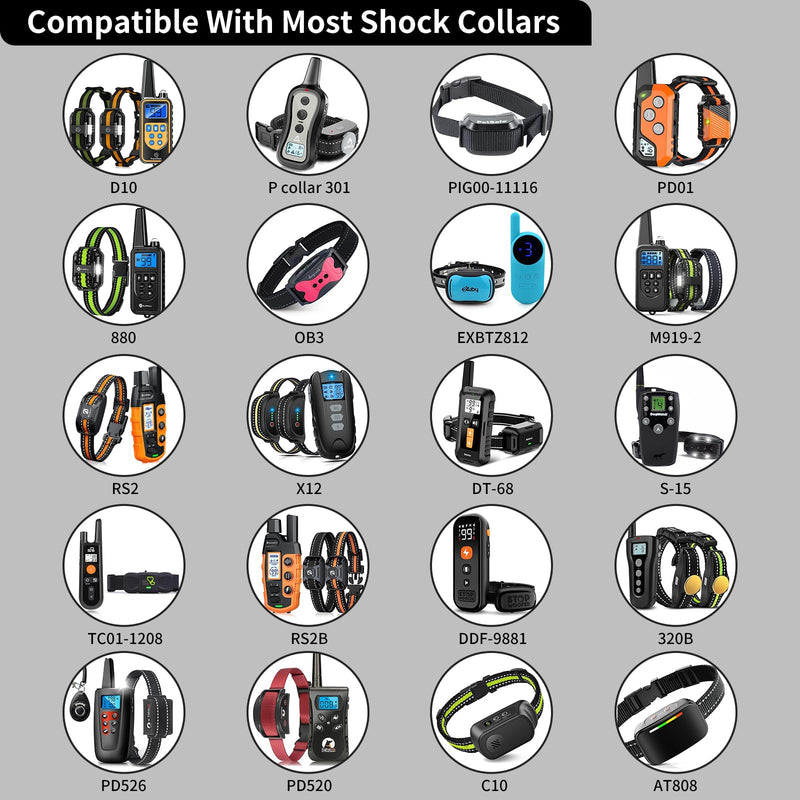PaiPaitek Shock Collar Replacement Strap Compatible with Bousnic Delupet Garmin Patpet Dogtra Dog Care Slopehill Sportdog Brand Training Collar and Bark Collar, 2 Packs Reflective Black-2 Packs - BeesActive Australia