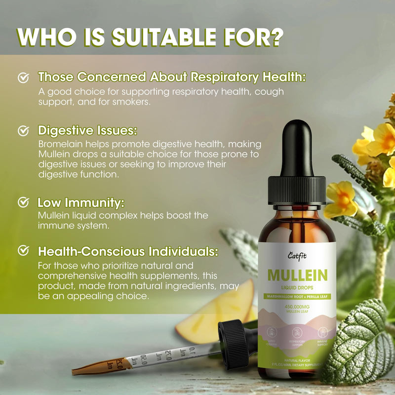 Mullein Drops for Lungs – 15,000mg Mullein Leaf Extract with Marshmallow Root, Perilla & Astragalus for Respiratory Support, Immune Boost & Lung Detox, Natural Herbal Formula, Vegan, 2 fl oz - BeesActive Australia