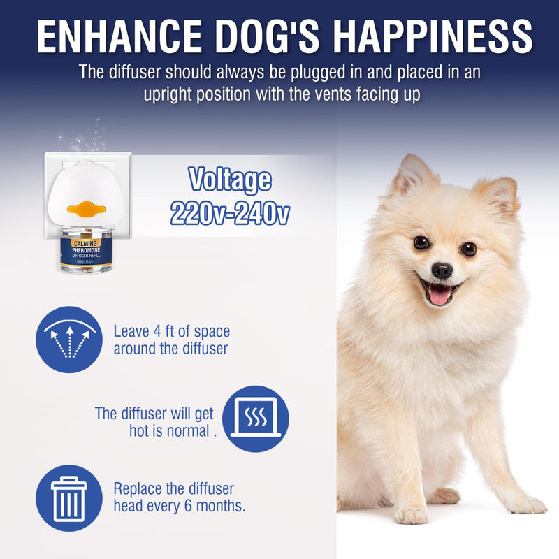 Piuess Pheromones Dog Kit Dog Calming Appeasing Pheromone Calming To Reduce Anxious Behavior Fireworks Barking 6 x 48ml Diffuser Refill Bottles Tasteless - BeesActive Australia
