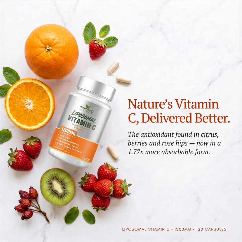 Pure Liposomal Vitamin C - 1200mg Immune System & Collagen Health Booster, Anti Aging Skin Vitamins, Sodium Ascorbate, Sunflower Lecithin (120 Capsules / 2 Months) (Pack of 2) 120 Count (Pack of 2)