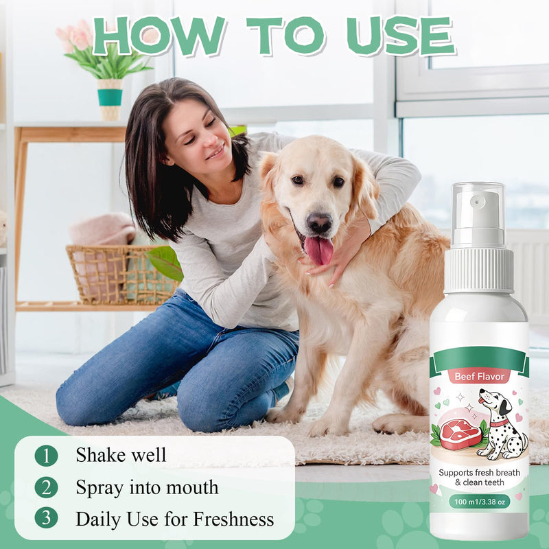 2Pcs Dog Dental Care Spray,Dentaclean Spray for Dogs,Dental Formula Water Additive for Dogs,Fresh Breath & Teeth Care for Your Pet