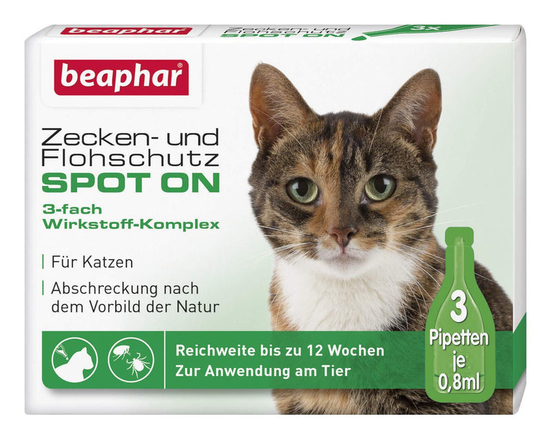 Spot ON tick and flea protection for dogs over 15 kg & Spot On tick and flea protection for cats, tick and flea protection with Margosa extract, 3 x 0.8 ml bundle with Spot On flea protection for cats - BeesActive Australia