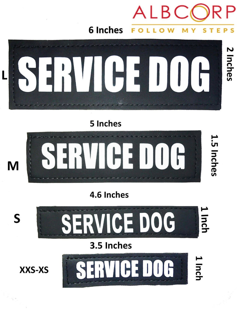 Albcorp Reflective Service Dog Patches with Hook Backing for Service Animal Vests /Harnesses Large (6 X 2) Inch Large 6" x 2" - BeesActive Australia
