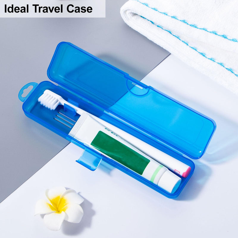 Toothbrush Case 2 Packs, Transparent Dark Blue Toothbrush Travel Case, Plastic Toothbrush Holder Travel Size, 7.87 x 1.85 x 1.18 inches Portable Toothbrush Case for Traveling - BeesActive Australia