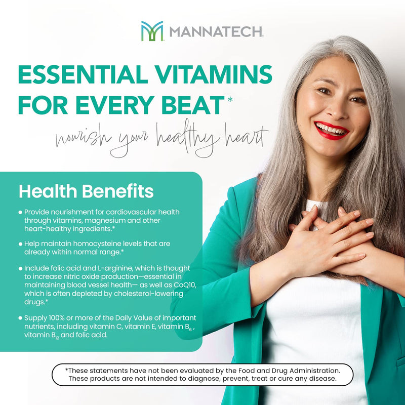 Mannatech - CardioBALANCE® - 120 Capsules | Contains L-Arginine, CoQ10, Folic Acid, Vitamins C, E, B6 and B12, Daily Cardiovascular Wellness Support