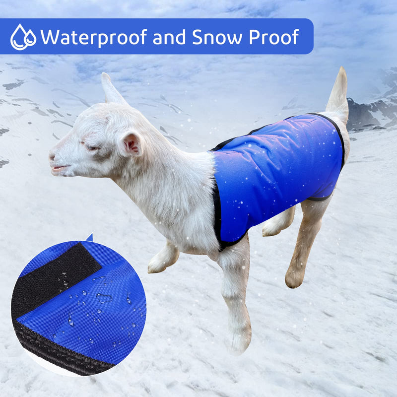 2 Pack Blue Goat Blanket for Winter Goat Coat Cold Weather Waterproof Windproof Goat Jacket Blanket to Keep Goat Warm Lamb Coat with Straps Thickened Belly Protection - BeesActive Australia
