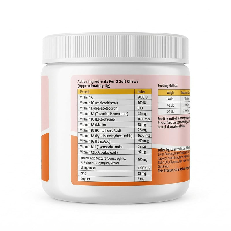 Cat Multivitamin Supplement, Supports Immune System & Energy, Meets Nutritional Needs During Development, Gestation & Postnatal, Contains Multiple Vitamins & Minerals