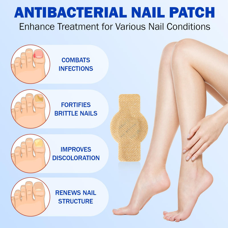 Fungal Nail Patches for Toenails (42 pcs), Fungal Nail Patches Extra Strength, Nighttime Repair Pads for Weak and Damaged Nails, Restore Discoloration and Thickness, Easy To Use - BeesActive Australia