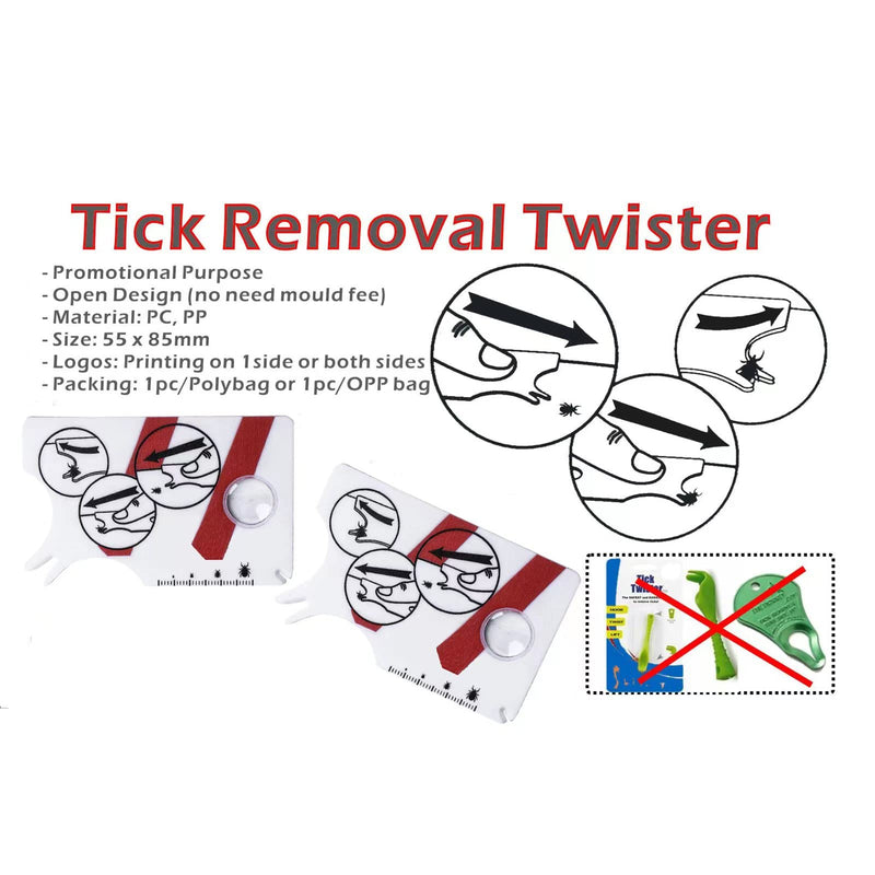 L.C. life 2 piece tick card, tick card for people, with magnifying glass, quickly and gently remove ticks from pets or people - BeesActive Australia