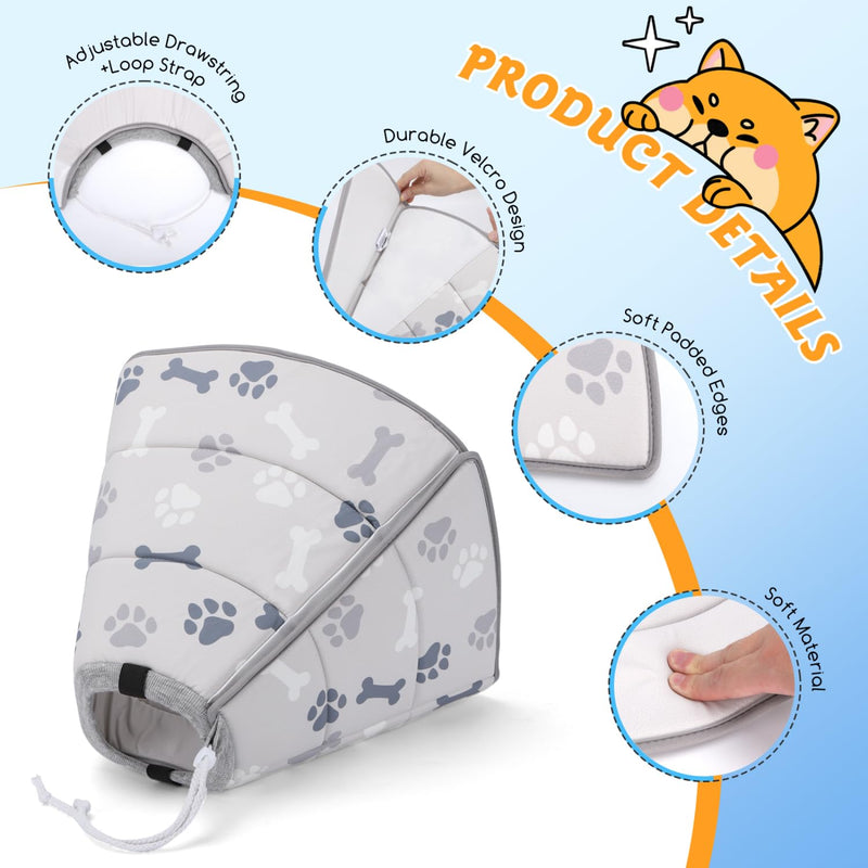 Nobleza - Foldable neck collar for dogs and cats, adjustable dog collar, dog collar, leak protection for dogs, soft protective collar for dogs, prevention of injuries or wounds licking or scratching, XS neck circumference: 13cm-18.5cm - BeesActive Australia