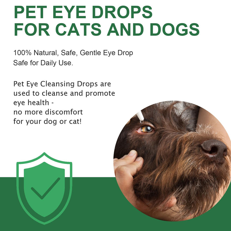 Bieyoc Pet Eye Wash for Dogs and Cats, Dog and Cat Eye Wash to Flush and Soothe Eye Irritations, Pet Tear Stain Cleaner 60ml