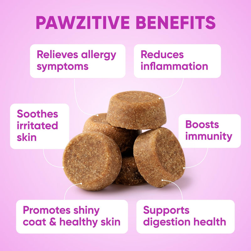 Dog Allergy Relief Chews for Itchy Skin - Seasonal and Food Allergy Chews for Shedding, Licking Paws, Hot Spot, Ears - USA Product - Omega 3 Fish Oil Skin & Coat Supplement - Anti Itch Immune Treats Allergy Support Chews