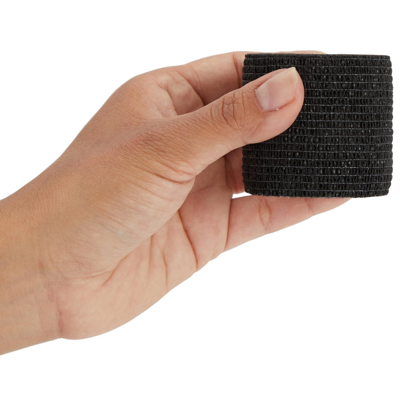Juvale 12-Rolls Self Adhesive Bandage Wrap, Vet Tape - 2 in x 5 Yds Breathable, Elastic Cohesive Wrap Tape for Wrist, Swelling, Sports, Tattoo (Black) - BeesActive Australia